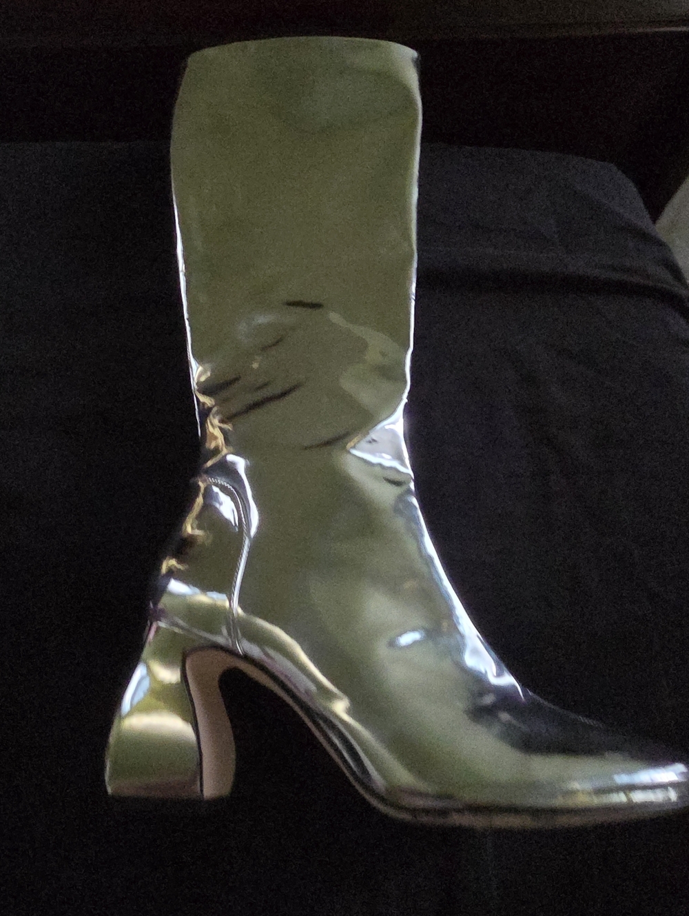 NWT-Gianni Bini Rylee Mirror Metallic Tall Boots, Size 6 - Silver - Picture 6 of 9